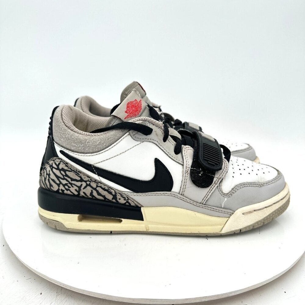 Jordan Legacy 312 Low Youth 5Y Women 6.5 CD9054-101 White Grey Cement Sneakers